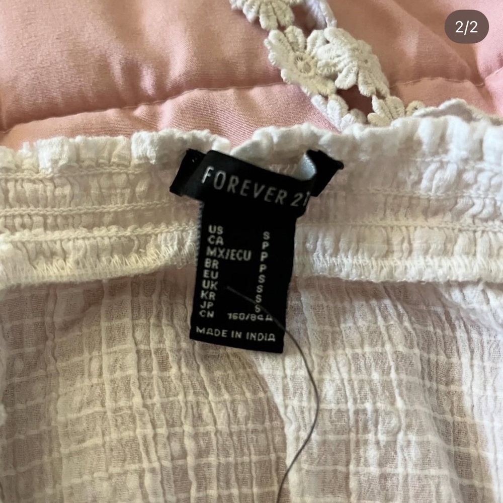 Forever 21 White Smocked Top